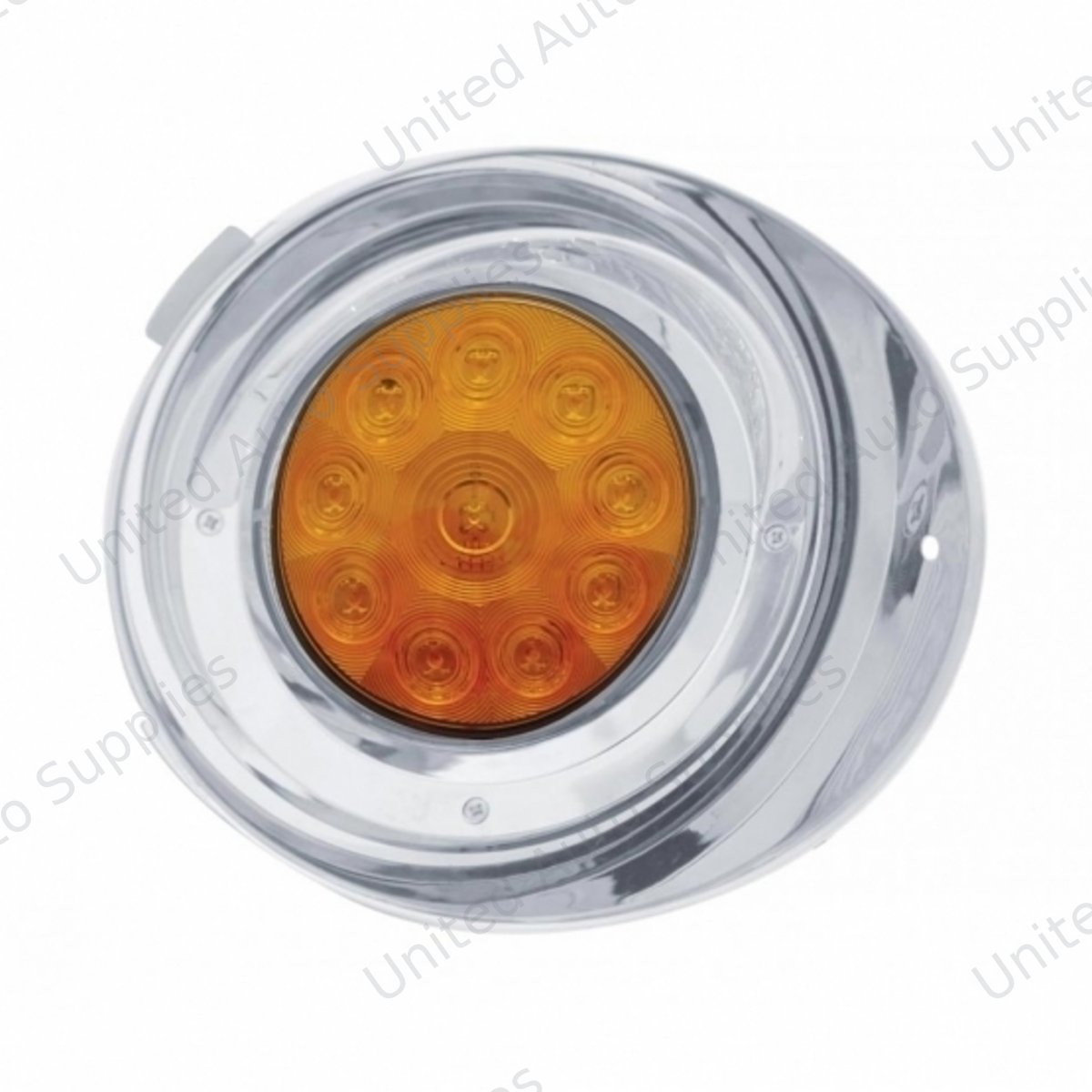 10 LED Freightliner Daytime Running Light Conversion Kit With Visor (Passenger) - Amber LED/Amber Lens