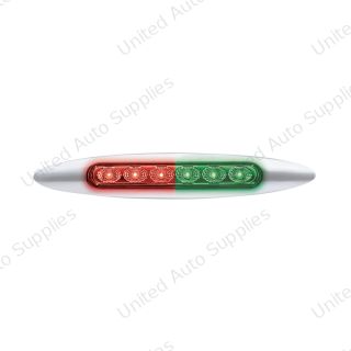 Double Fury 6 LED Dual Function 6" Marker Light With Chrome Bezel-Red & Green/Clear Lens