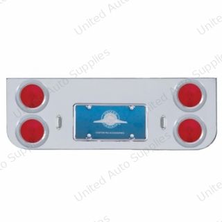 Chrome Rear Center Panel With Four 4" Lights & Bezels