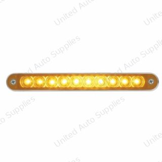 10 LED 6-1/2" Turn Signal Light Bar With Bezel - Amber LED/Amber Lens