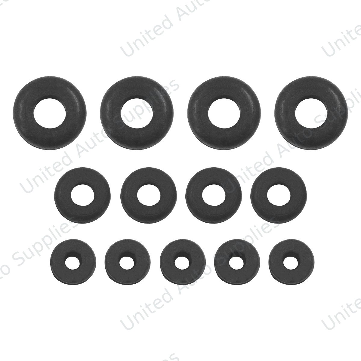 1/4",5/16",3/8" Mounting Holes Black Vinyl Grommets (13-Pack)