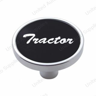 "Tractor" Short Air Valve Knob - Black Aluminum Sticker