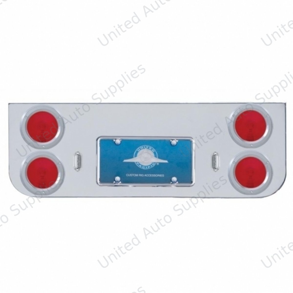 Chrome Rear Center Panel With Four 4" Lights & Bezels