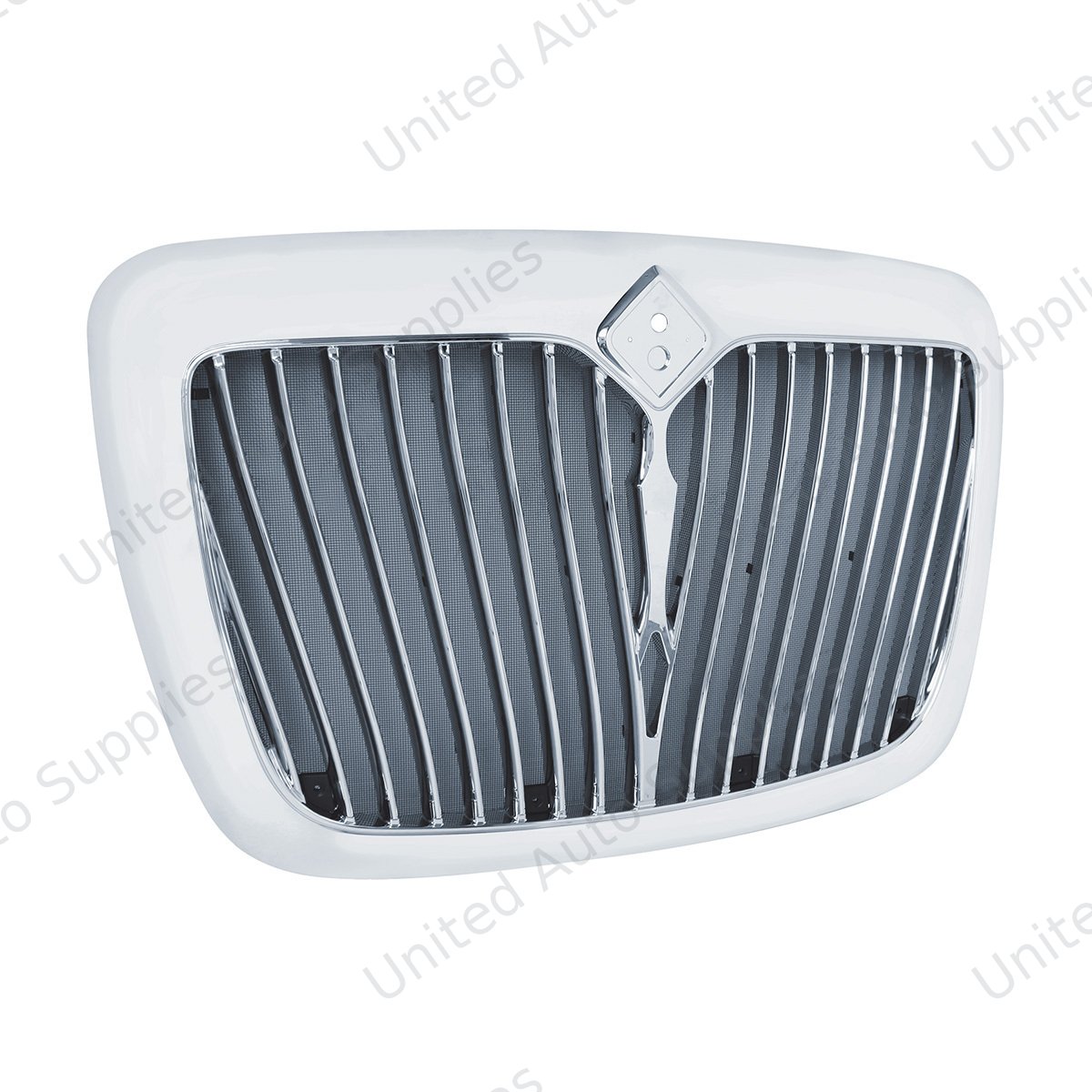 Chrome Grille With Curved Bars & Bug Screen For 2006-2017 International Prostar
