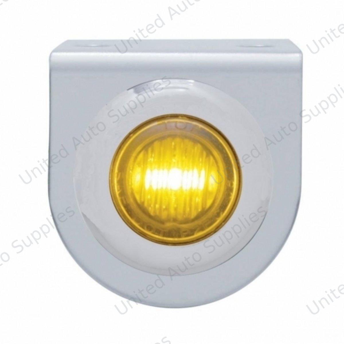 Stainless Light Bracket With 3 LED 3/4" Mini Light - Amber LED/Amber Lens