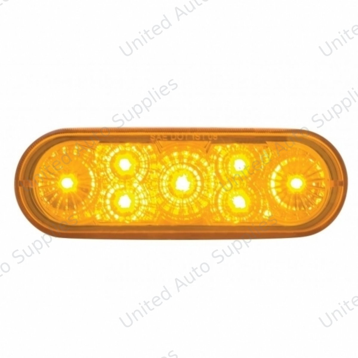 7 LED 6" Oval Reflector Turn Signal Light - Amber LED/Amber Lens