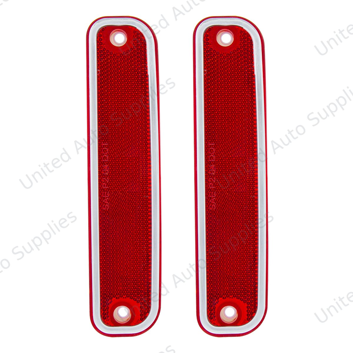 Side Marker Light With Stainless Steel Trim For 1973-80 Chevy Truck, Red Lens (Box of 2)