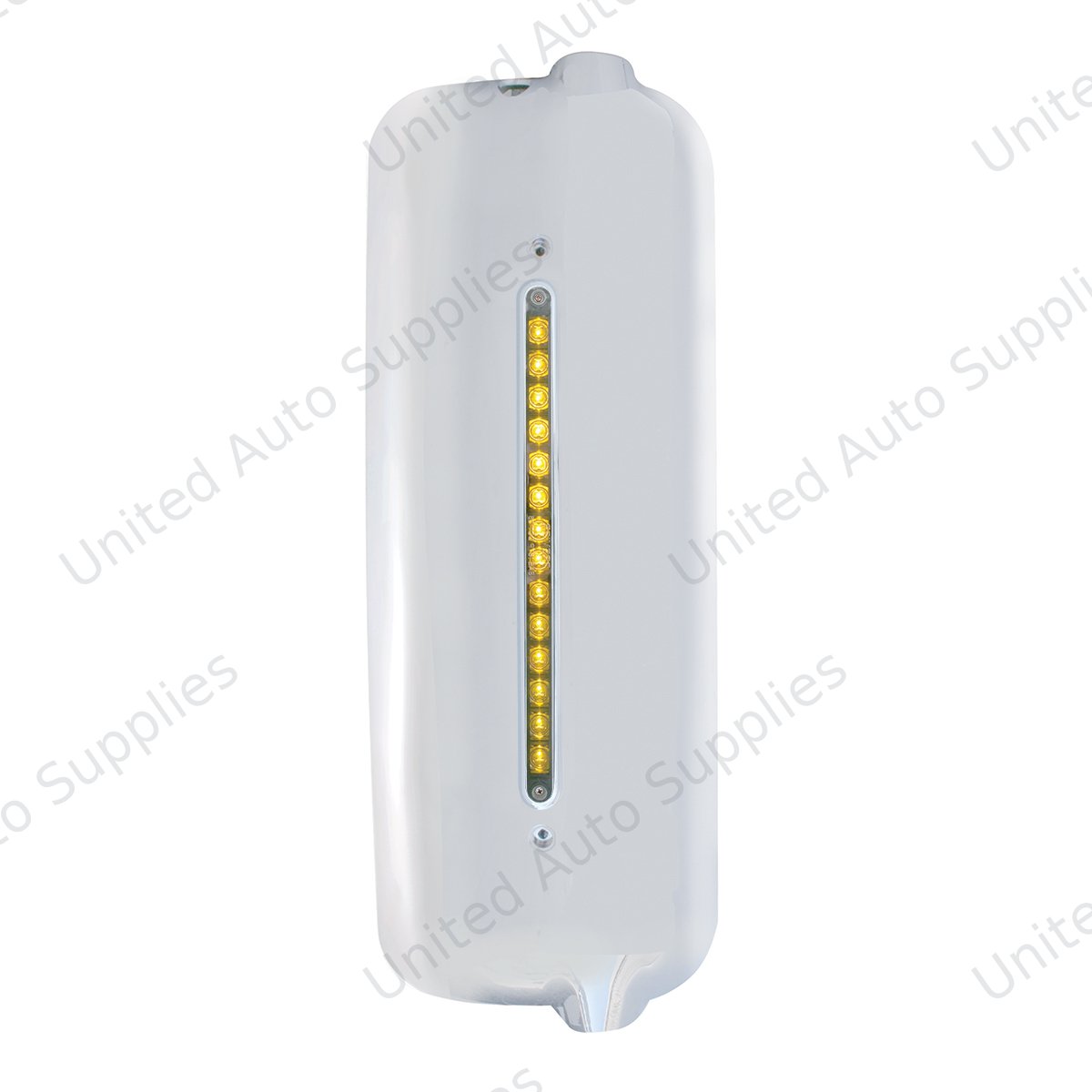 Mirror Cover With 14 LED 12" Light Bar For 2005 & Older Freightliner (Passenger) - Amber LED/Chrome Lens