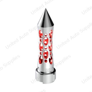 Thread-On Daytona Spike Gearshift Knob With LED 9/10 Speed Adapter - Chrome/Red LED