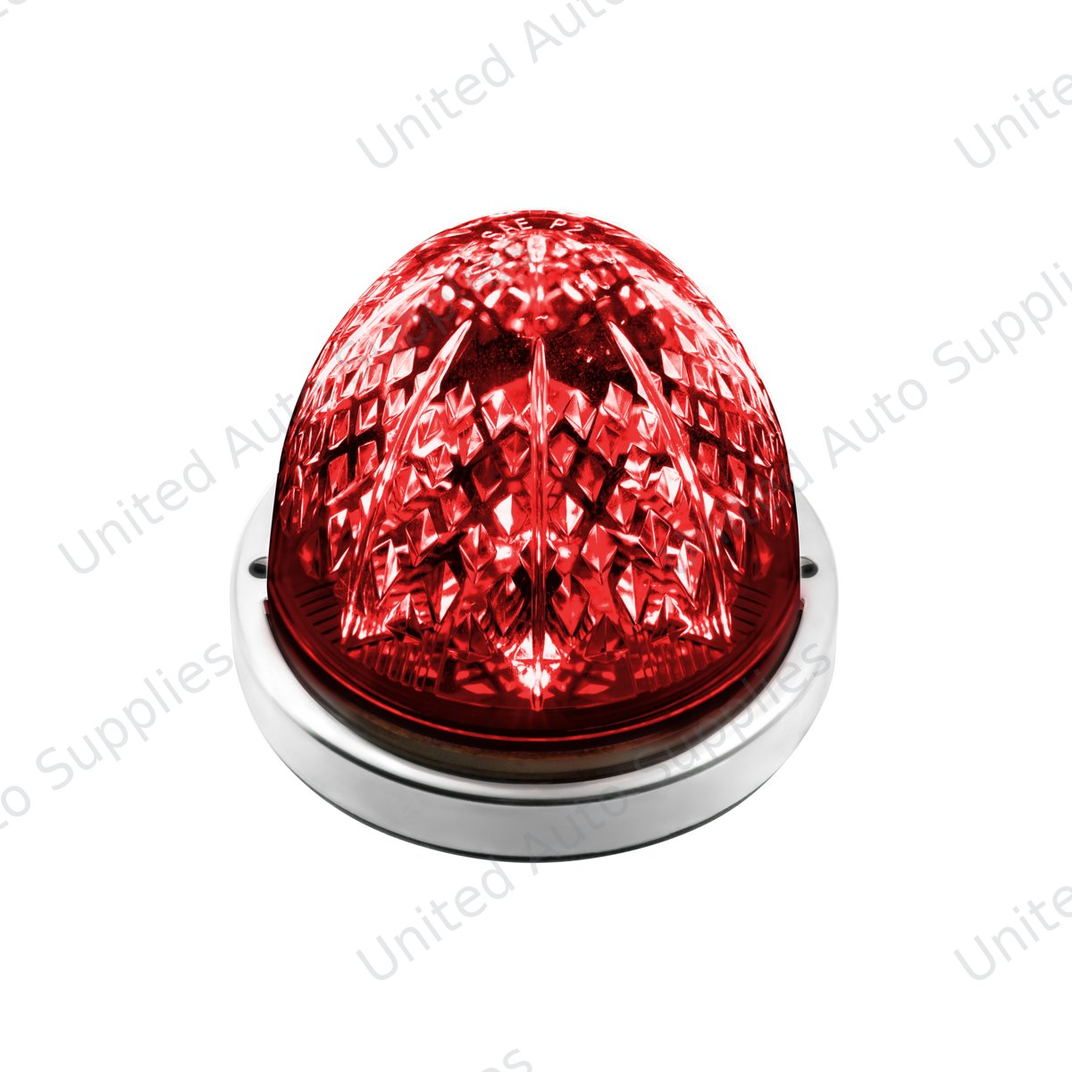 Crystal-Comet 9 LED Dual Function Watermelon Light With Stainless Steel Bezel-Red LED/Clear Lens