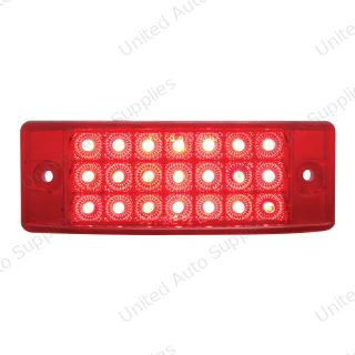 21 LED Reflector Rectangular Light (Clearance/Marker) - Red LED/Red Lens