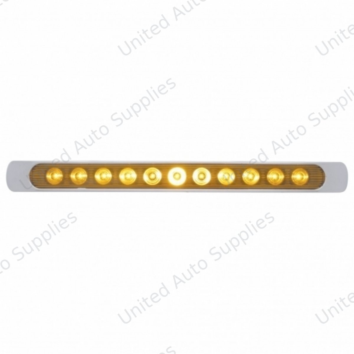 11 LED 17" P/T/C Light Bar With Chrome Bezel - Amber LED/Amber Lens