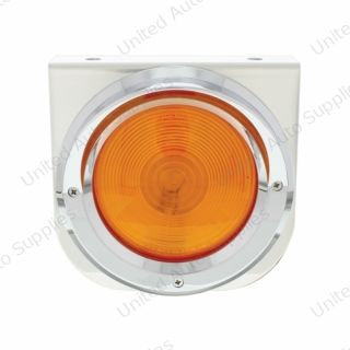 Stainless Light Bracket With 4" Light & Visor - Amber Lens