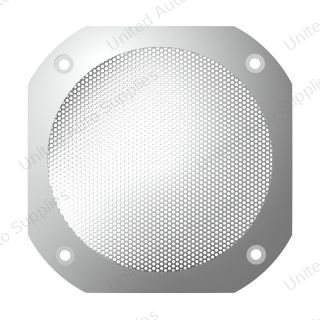 Chrome 4-1/2" Square Speaker Cover For International 9900 (1999-2017), 9400/9300/9200 (1997-2010)
