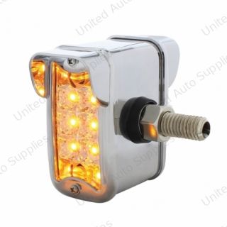 10 LED Dual Function Reflector Double Face Light W/Visor - Vertical Side Mount - Amber & Red LED/Clear Lens
