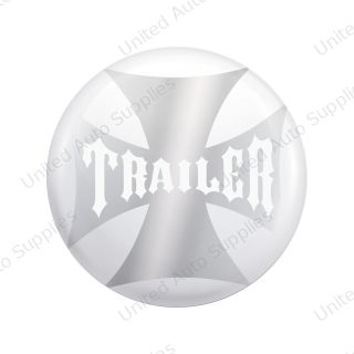 "Trailer" Maltese Cross Air Valve Knob Candy Color Sticker Only- Pearl White