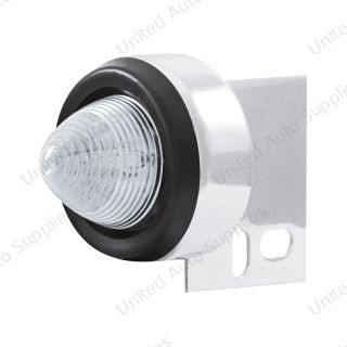 9 LED Beehive Mud Flap Hanger End Light With Grommet - Red LED/Clear Lens