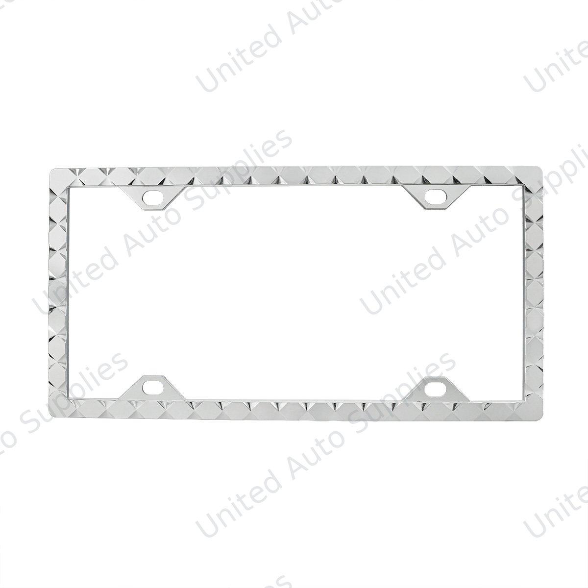 Diamond Pattern License Plate Frame - Chrome