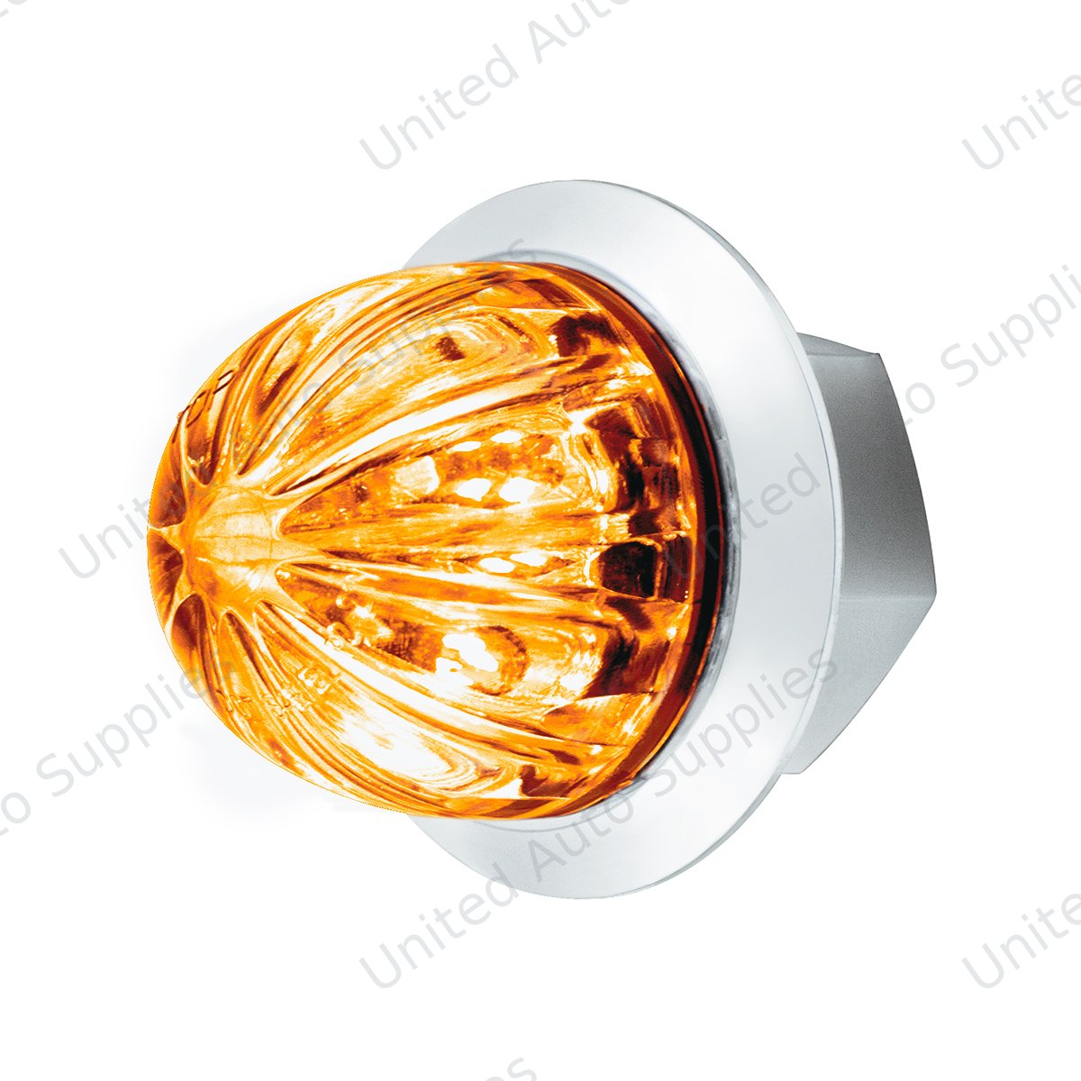2 LED Dual Function 1-1/8" Watermelon Clearance/Marker Light - Amber LED/Clear Lens