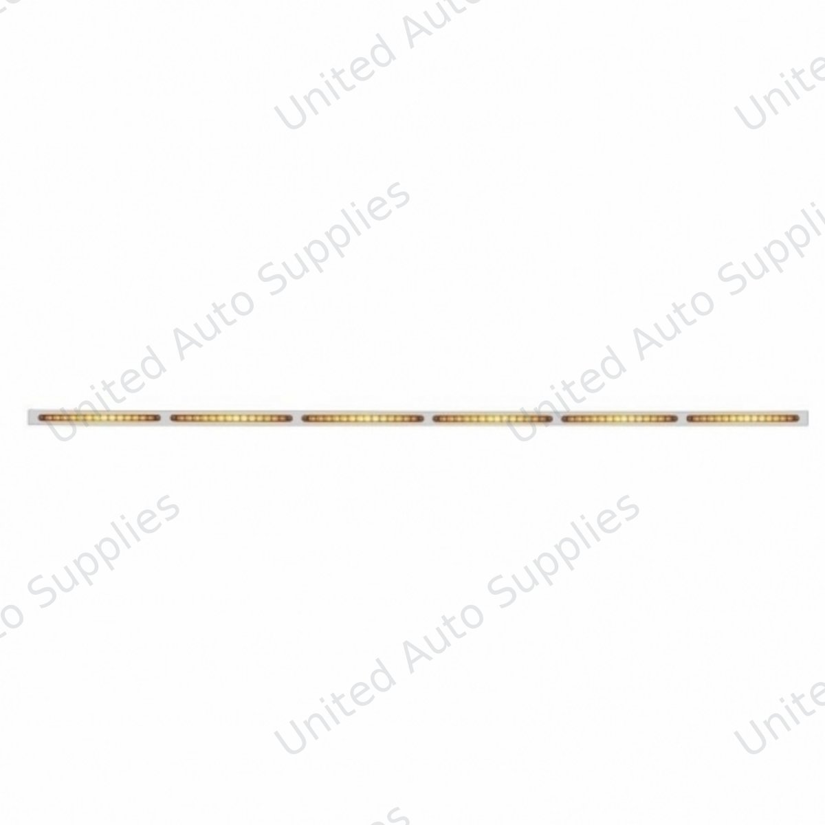 79-1/2" Stainless Bumper Light Bracket With 6X 14 LED 12" Light Bars - Amber LED/Amber Lens