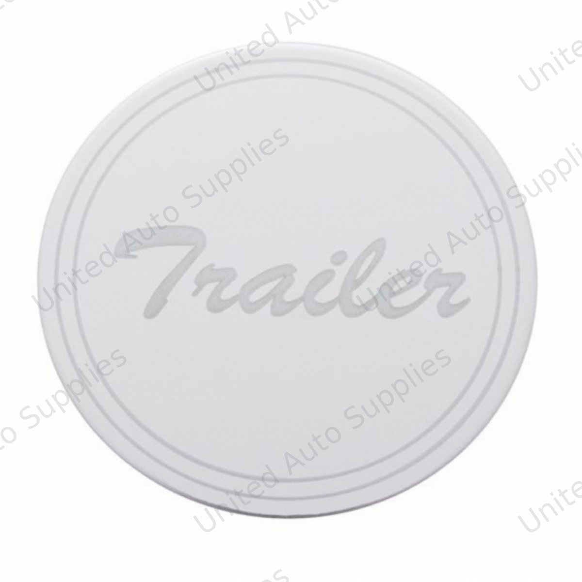 "Trailer" Stainless Air Valve Knob Plaque Only - Cursive Script