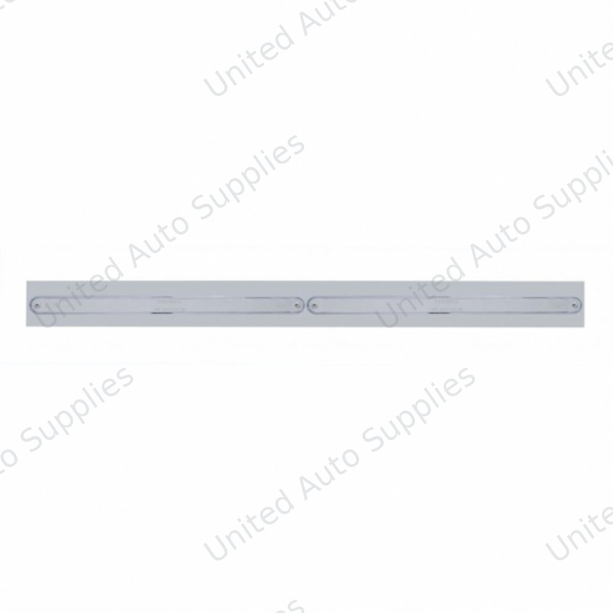 Chrome Top Mud Flap Plate With Two 14 LED 12" Light Bars - Red LED/Chrome Lens (Each)