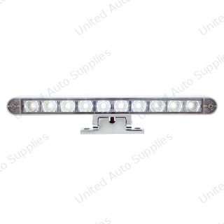 Chrome 10 LED Light Bar With 180 Degree Swivel Base - Dual Function White LED/Clear Lens