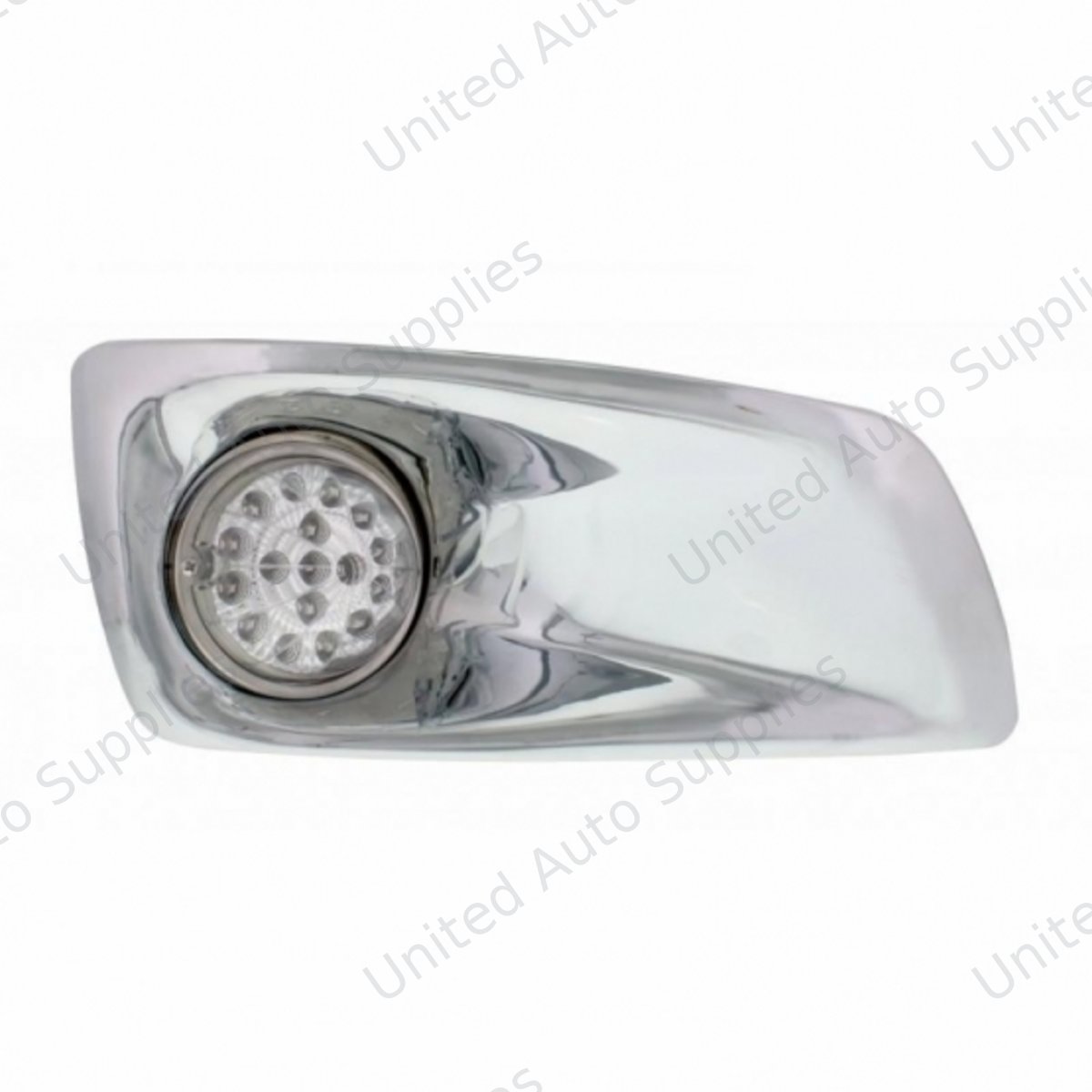 Fog Light Cover With 17 Amber LED Hi/Lo Clear Style Reflector Light For 2007-17 KW T660- Passenger -Clear Lens