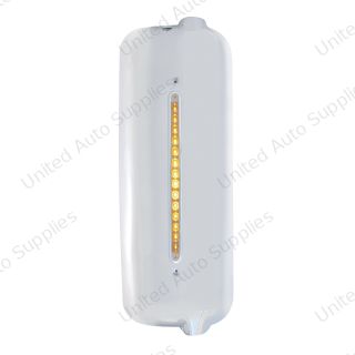 Mirror Cover With 14 LED 12" Light Bar For 2005 & Older Freightliner (Passenger) - Amber LED/Clear Lens