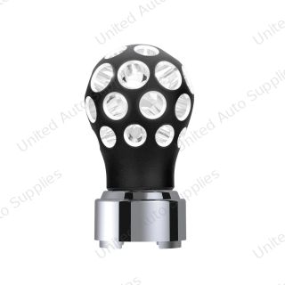 Thread-On Matte Black Phoenix Ball Gearshift Knob With LED 9/10 Speed Adapter-White LED