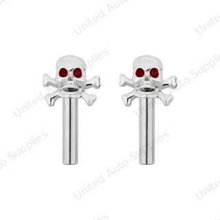 Chrome Skull Door Lock Knobs (2Pc/Set)
