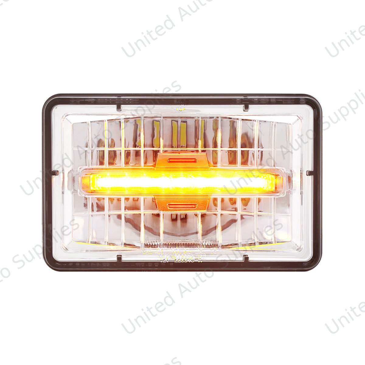 ULTRALIT - 4" X 6" Rectangular LED Headlight With Amber LED Position Light - High Beam