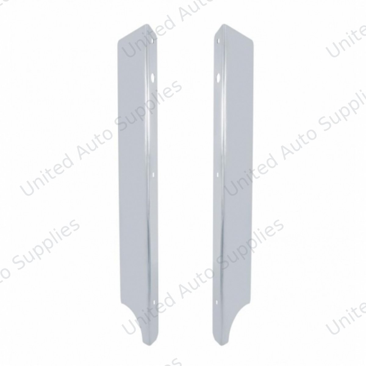 Stainless Steel Peterbilt 379 Side Grille Deflector - 4 Headlight System (Pair)