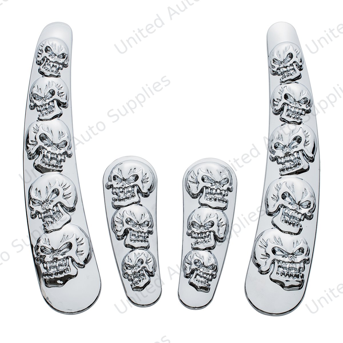 Chrome Skull Swing Arm Accent Set For Harley Motorcycle