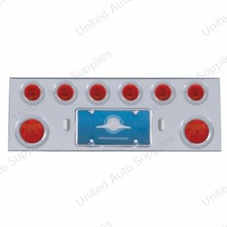 SS Rear Center Panel With 2X 7 LED 4" Reflector Light & 6X 13 LED 2.5" Light & Bezel -Red LED & Lens