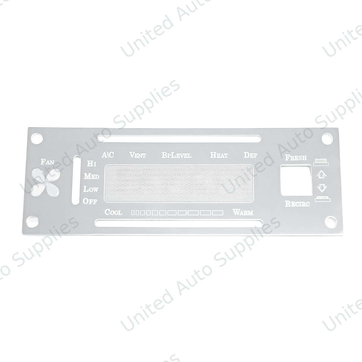 Kenworth Stainless A/C Control Plate With Opening