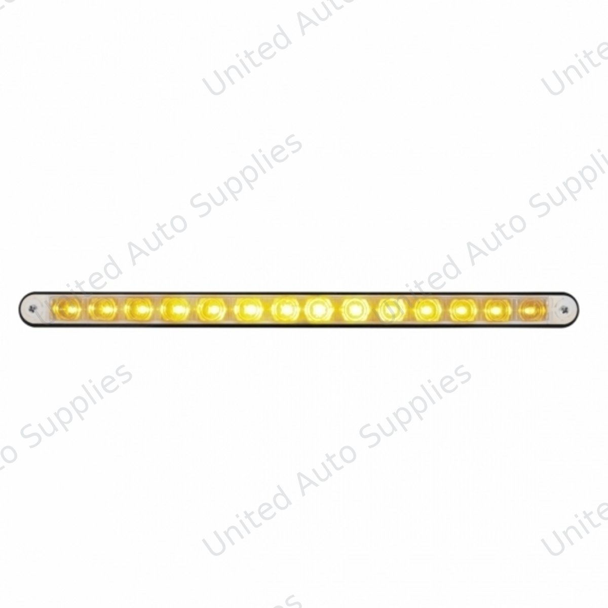 14 LED 12" Light Bar With Black Housing - Amber LED/Clear Lens