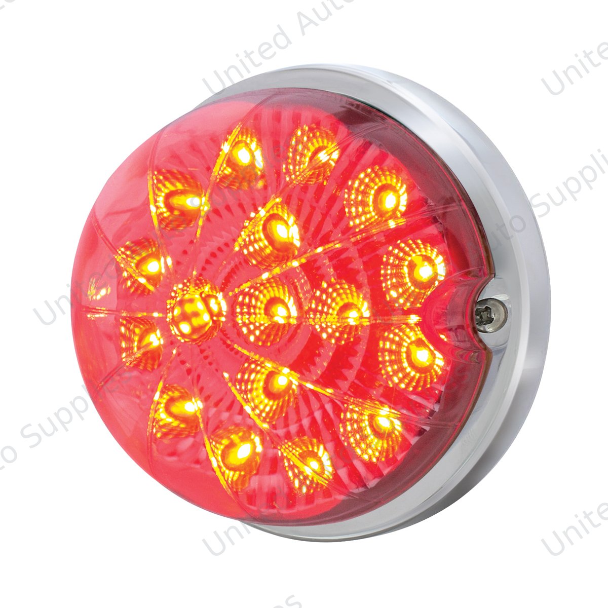 17 LED Dual Function Watermelon Clear Reflector Flush Mount Kit - Red LED/Clear Lens