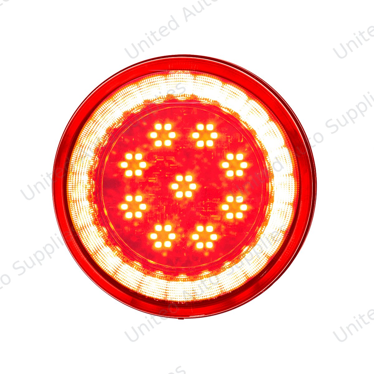 33 LED 4" Round Lumos Light S-Series (Stop, Turn & Tail) - Red LED/Red Lens