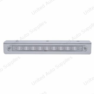 9-3/4" Stainless Light Bracket With 10 LED 9" Light Bar - Red LED/Clear Lens