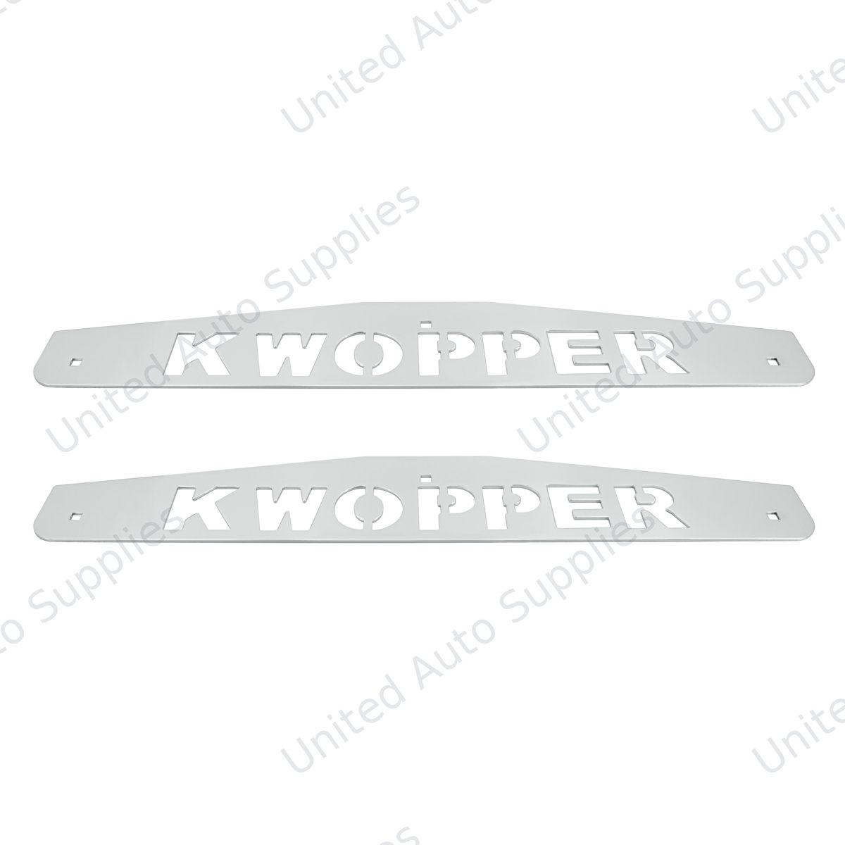 4" X 24" Chrome Kwopper Bottom Mud Flap Plate - Bolt Thru (Card of 2)