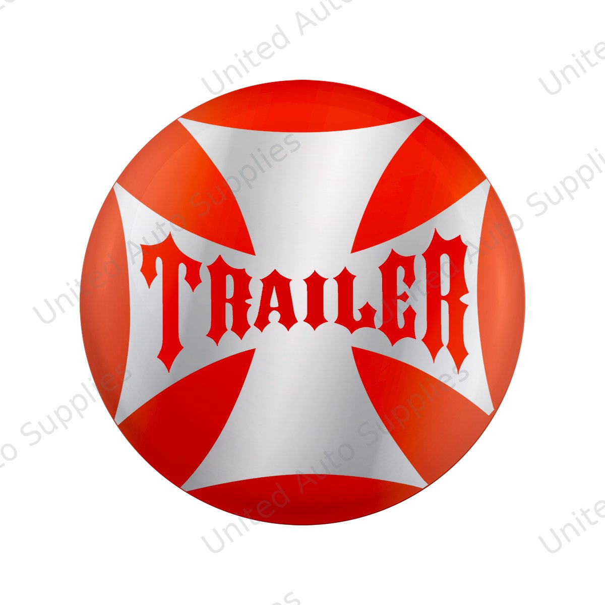 "Trailer" Maltese Cross Air Valve Knob Candy Color Sticker Only- Cadmium Orange