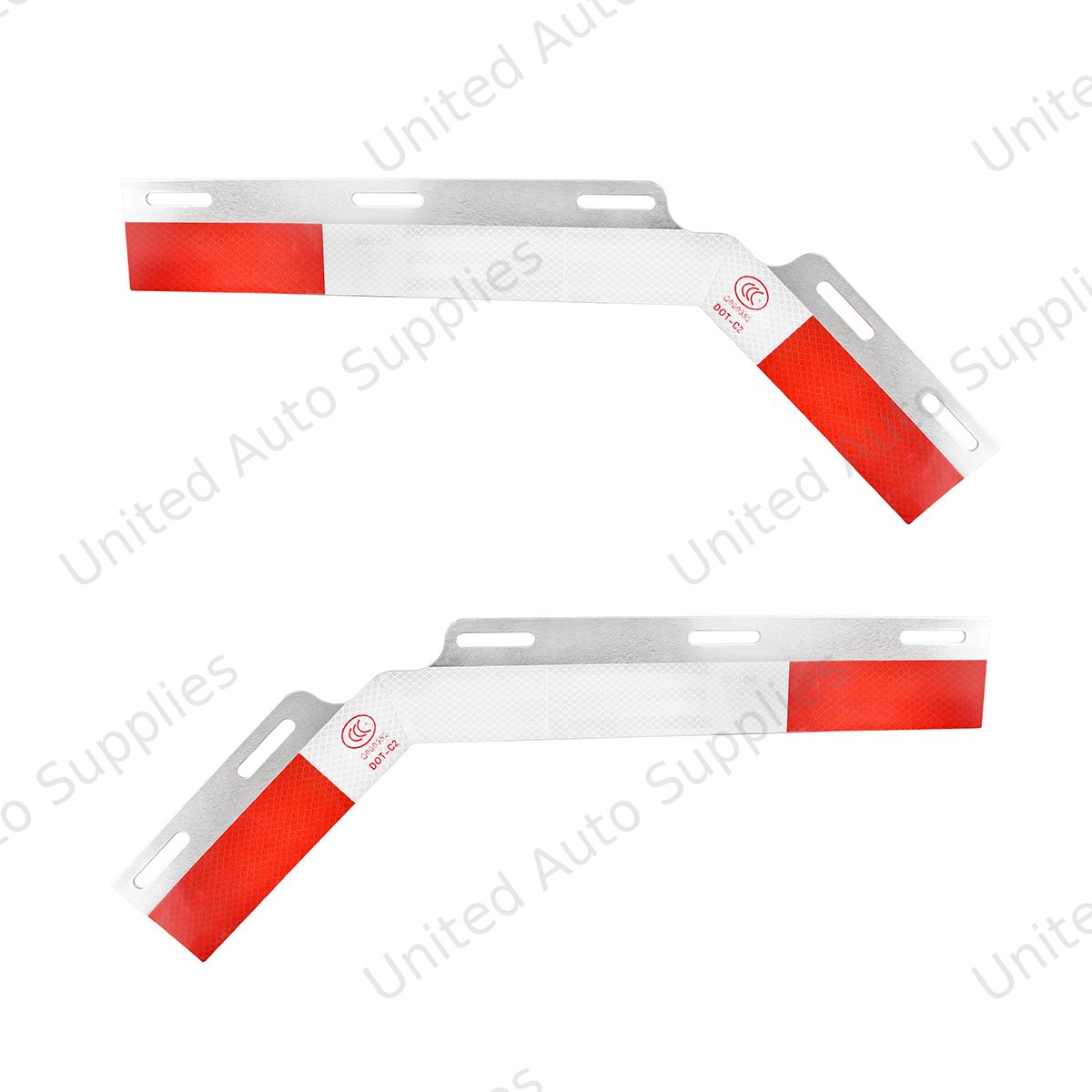 Aluminum 45 Degree Angled Conspicuity Reflector Top Flap Plate (Pair)