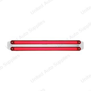 Dual 24 LED Dual Function 12" GloLight Bar With Bezel - Red LED/Red Lens