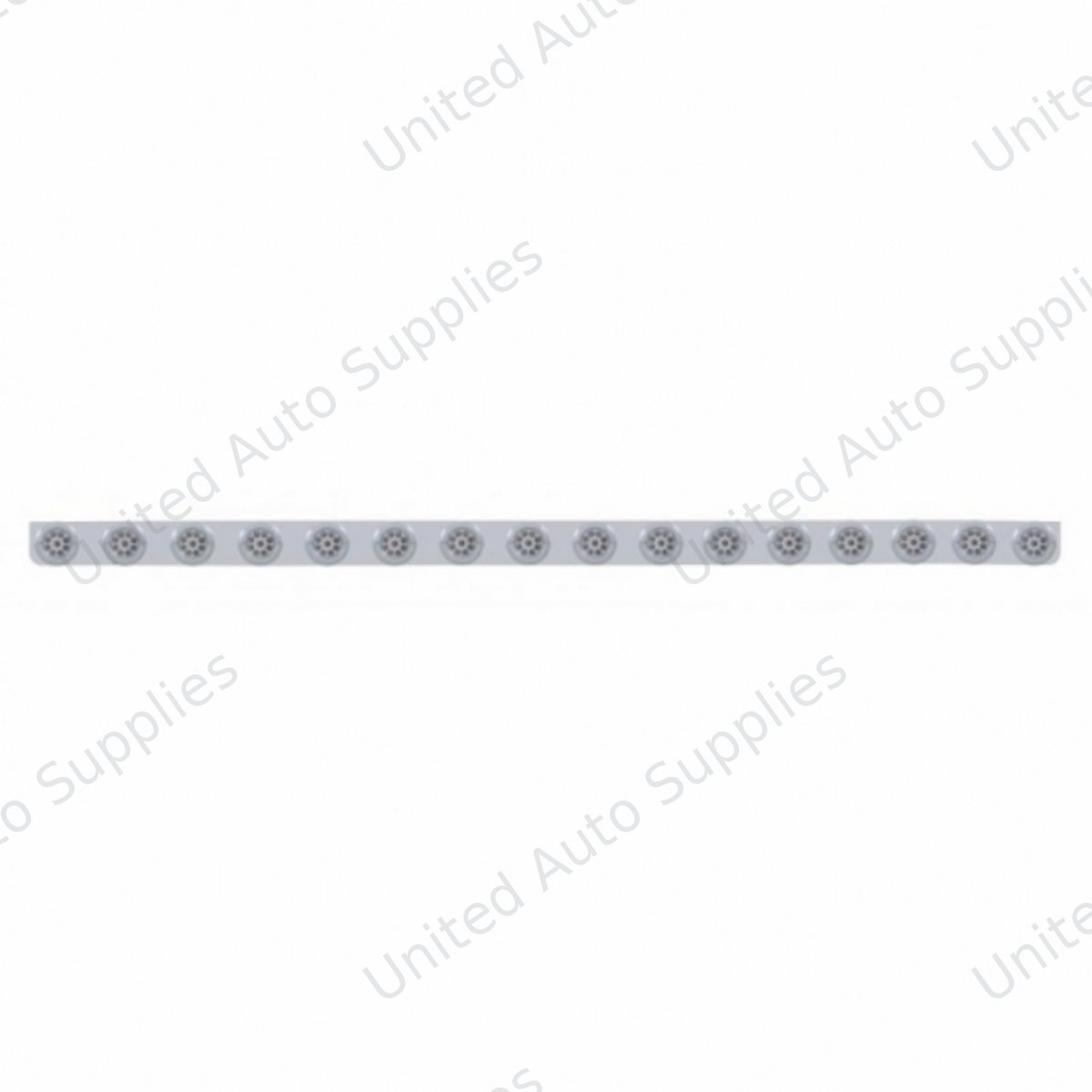 79-1/2" SS Bumper Light Bracket With 16X 9 LED 2" Reflector Lights & Bezels -Red LED/Clear Lens