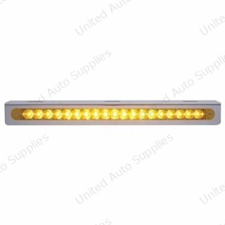 12-3/4" Stainless Light Bracket With 19 LED 12" Light Bar - Amber LED/Amber Lens