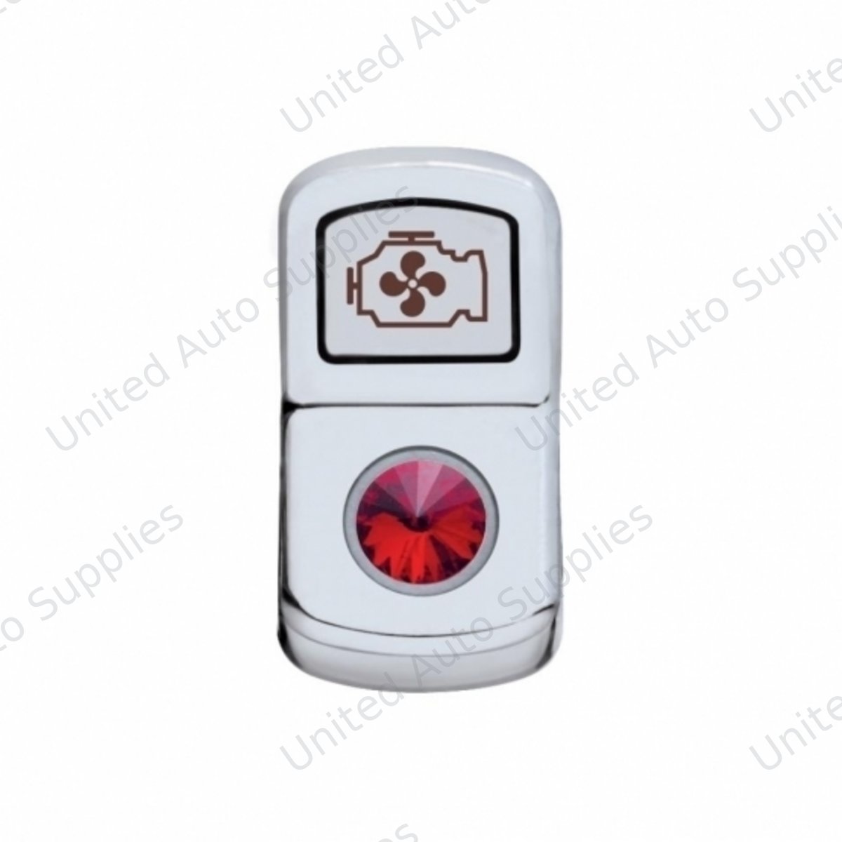 "Engine Fan" Rocker Switch Cover With Red Crystal