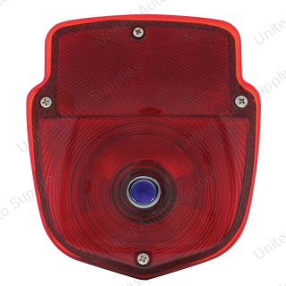 Tail Light Assembly With Stainless Steel Housing & Blue Dot Lens For 1953-56 Ford Truck - L/H