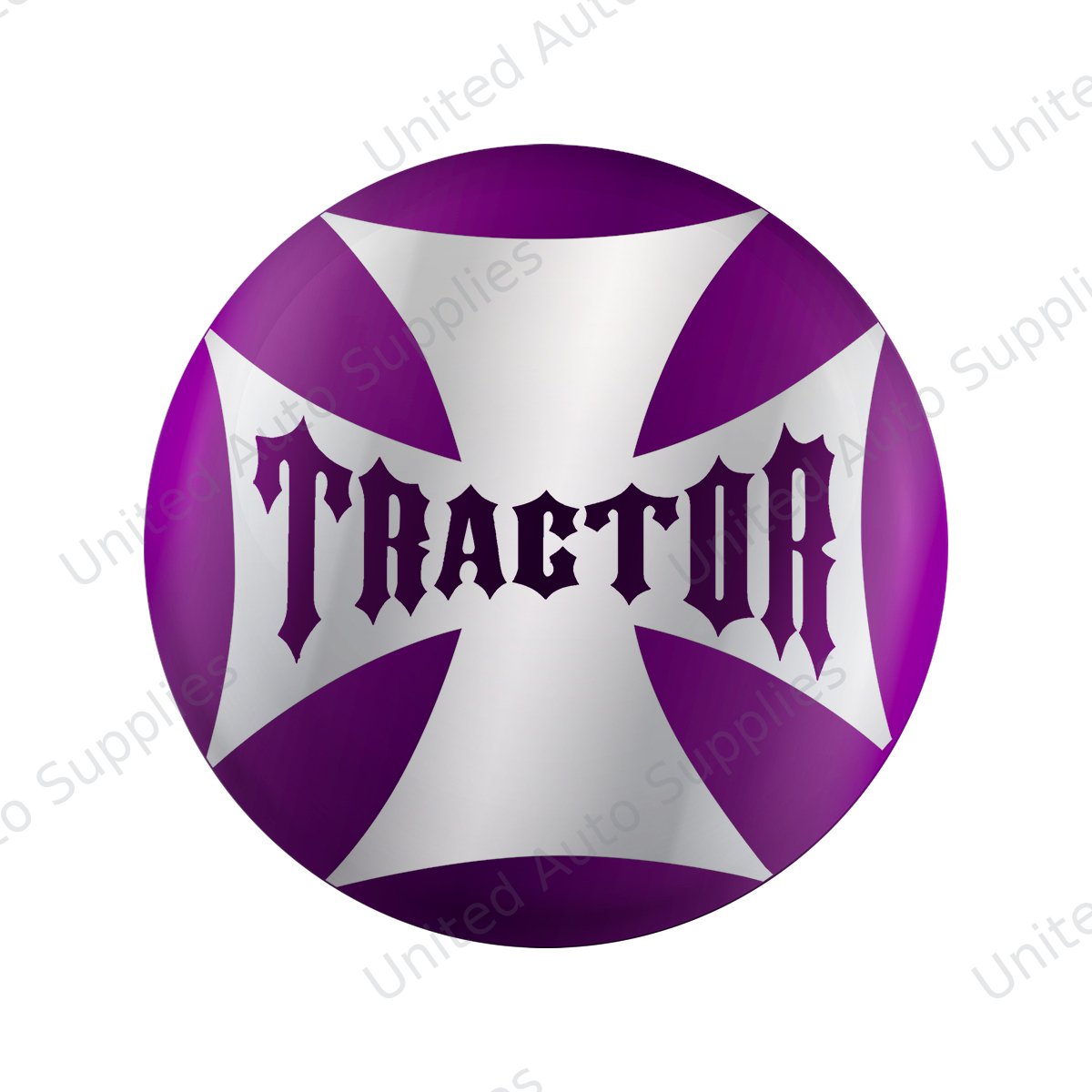 "Tractor" Maltese Cross Air Valve Knob Candy Color Sticker - Candy Purple