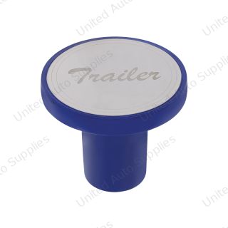 Aluminum Screw-On Air Valve Knob With Stainless Trailer Plaque - Indigo Blue